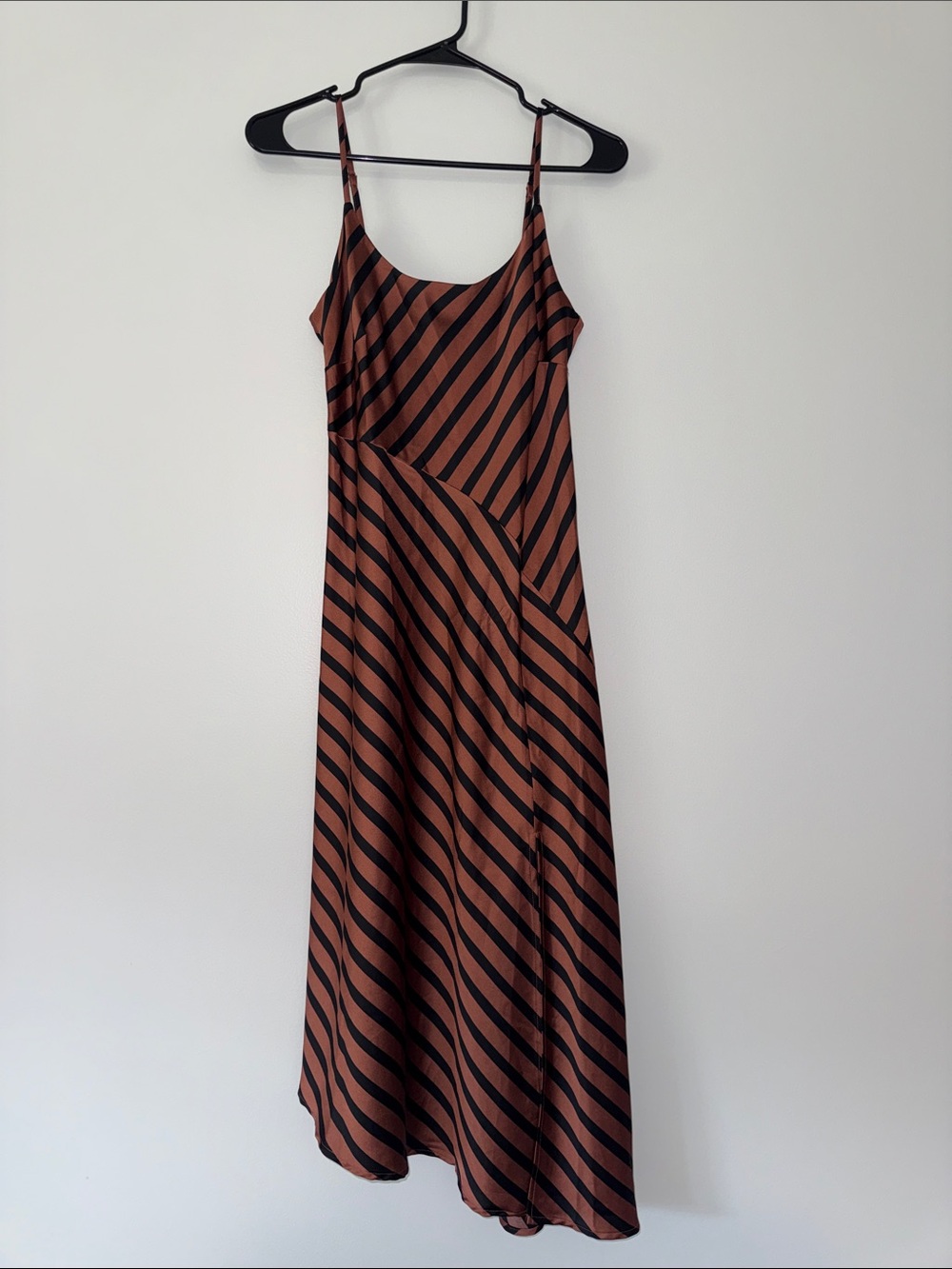 A New Day Striped Rust and Black Slip Dress